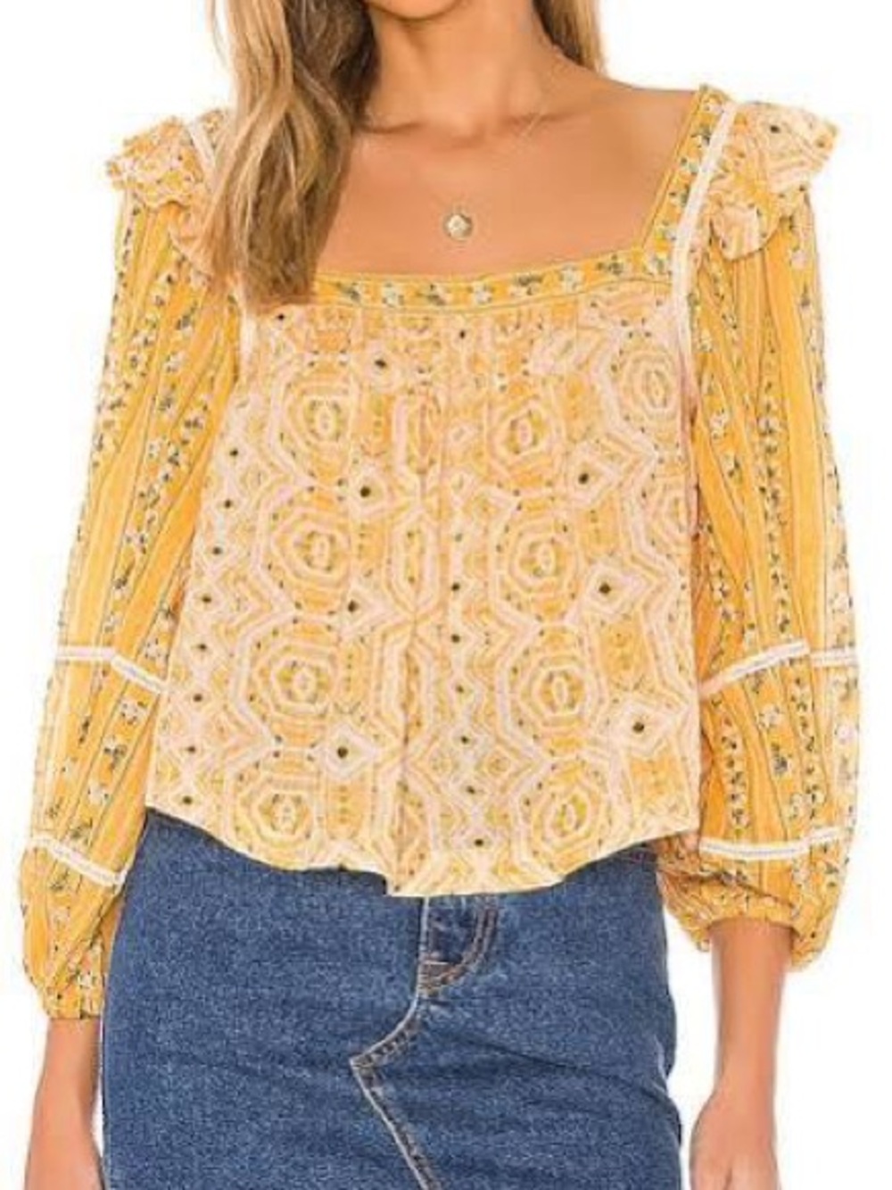 Free People Mostly Meadow Blouse